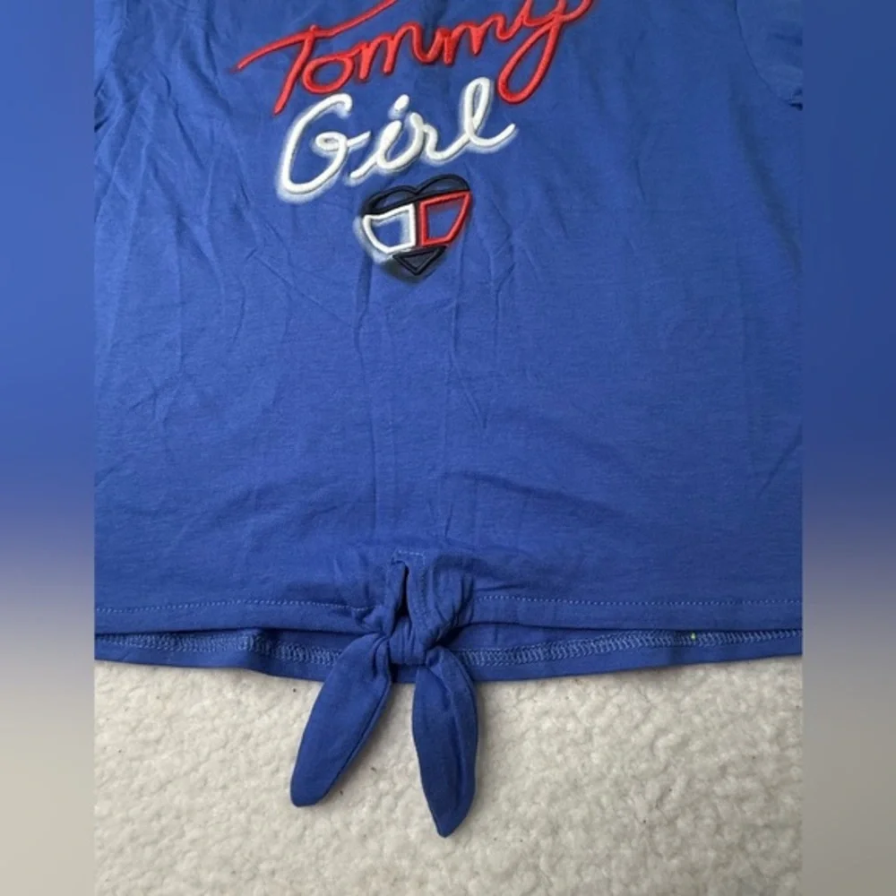 Tommy Hilfiger Big Girls Blue‎ Front Tied Short Sleeve Short Sz L (12-14) NWT